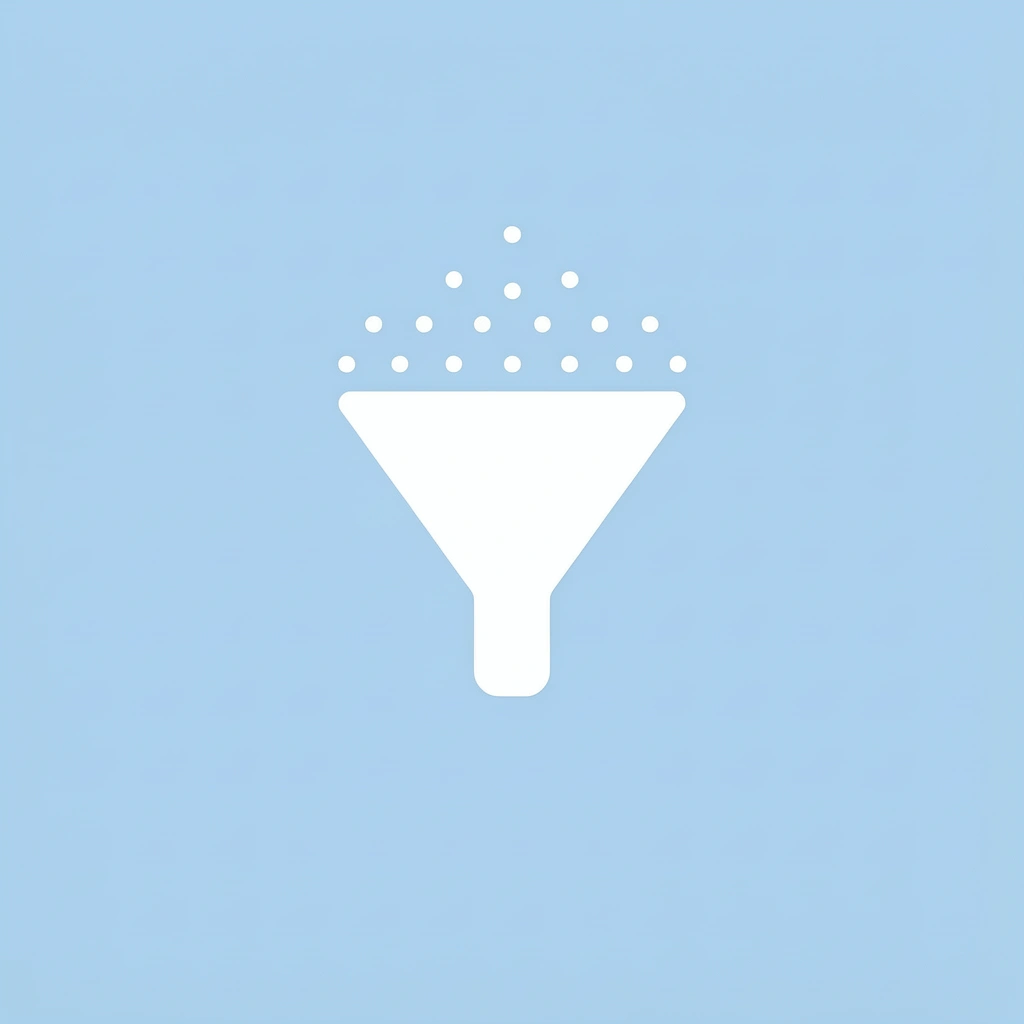 Funnel showing many leads entering, filtered down to qualified prospects