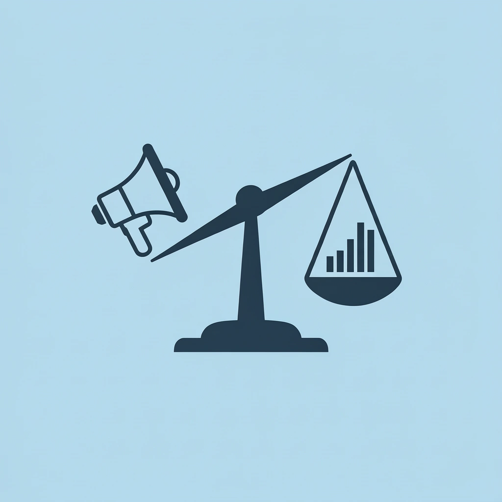 Balance scale showing 90% of B2B marketers on one side versus only 21% making it a strategic priority on the other
