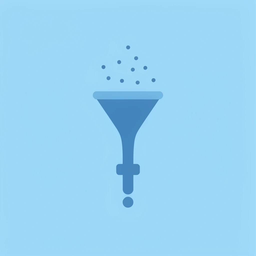 Funnel diagram showing many unqualified contacts filtering down to fewer qualified leads