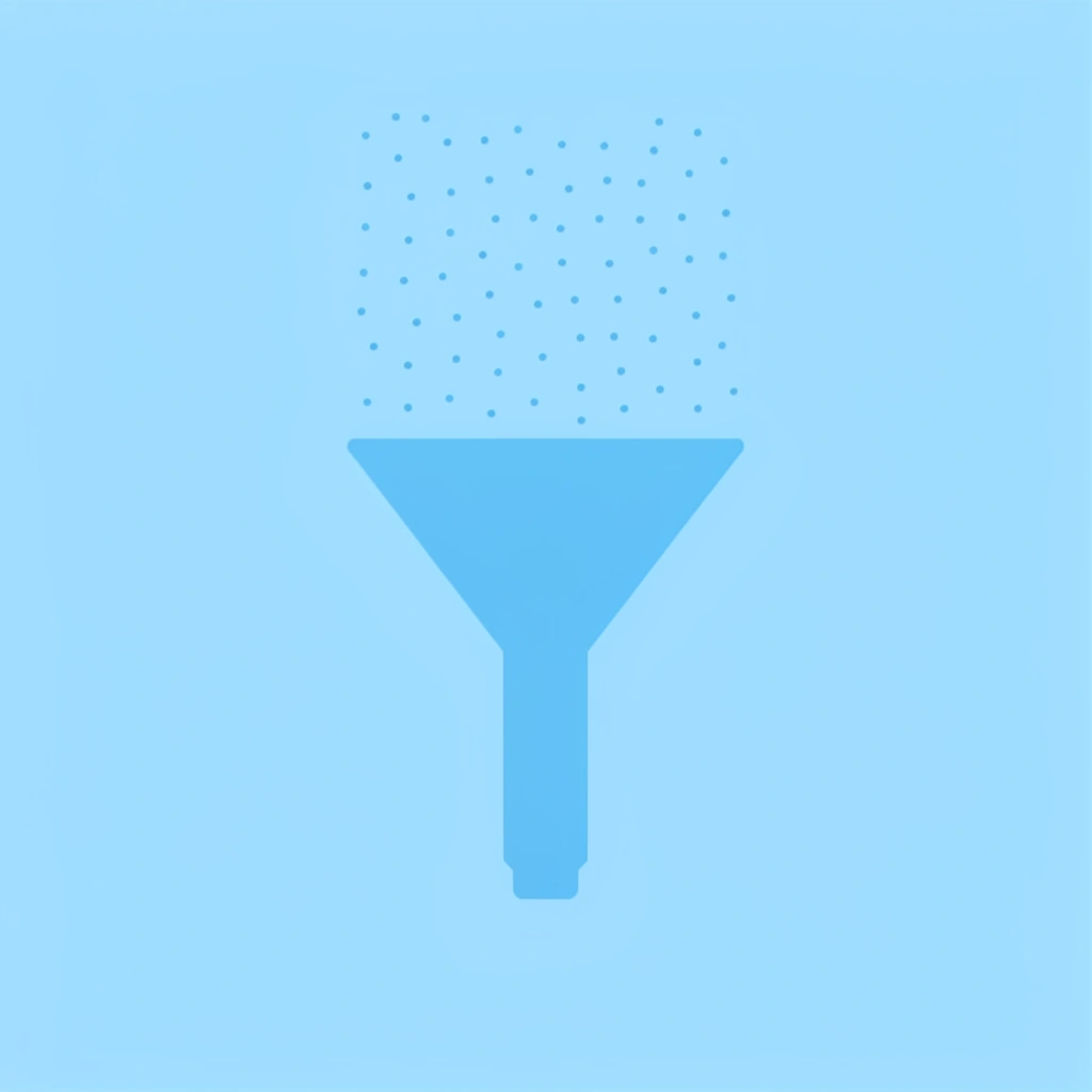 Funnel diagram showing raw leads entering at top and qualified sales-ready prospects emerging at bottom