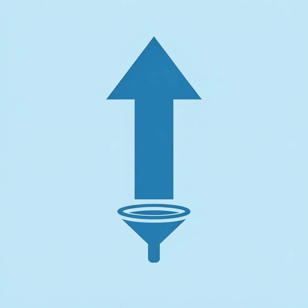 Upward arrow showing conversion rate increase of 25-40% through lead qualification