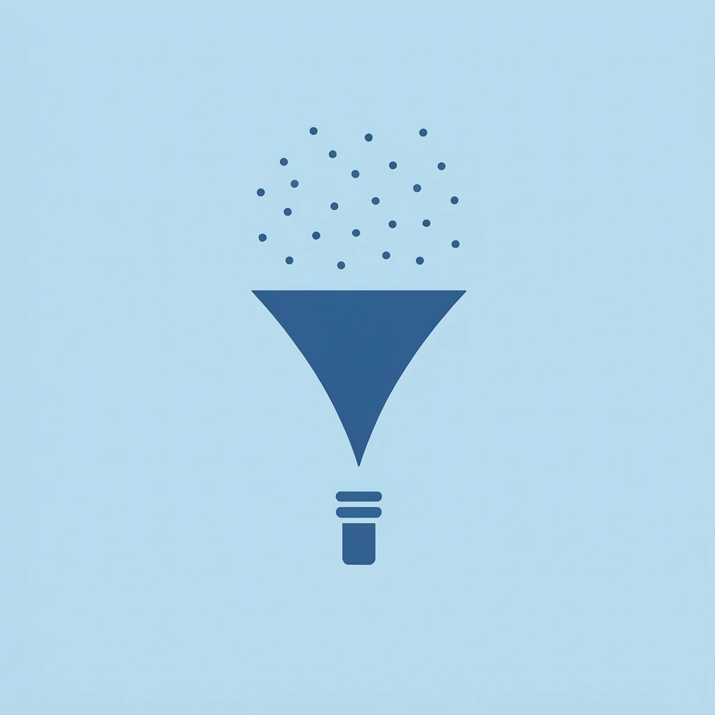 Funnel diagram showing many prospects filtering down to qualified closes